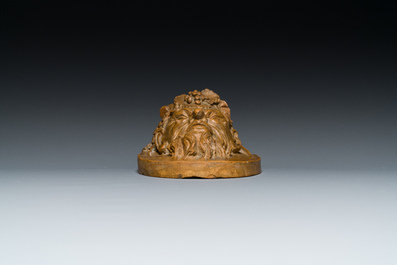 T&ecirc;te de faune en terre cuite, sign&eacute; Clodion, 19th C.