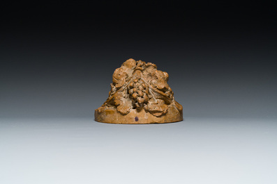 T&ecirc;te de faune en terre cuite, sign&eacute; Clodion, 19th C.
