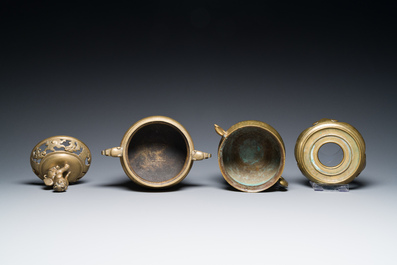 Six br&ucirc;le-parfums en bronze, Chine, 19/20&egrave;me