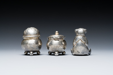 Six Chinese silver wares, 19th C.