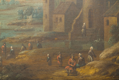 Adriaen Frans Boudewyns I (ca.1644-1711): 'Italianiserend landschap', olie op paneel