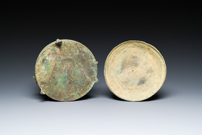 Bol &agrave; vin couvert en bronze de type 'jiuzun', Vietnam, &eacute;poque Han-Viet, 1er/3&egrave;me