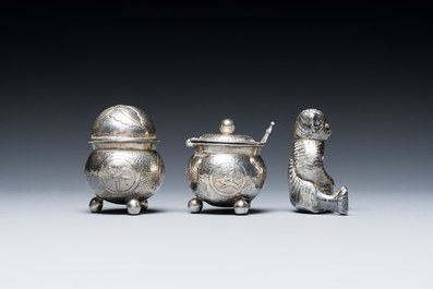 Six Chinese silver wares, 19th C.
