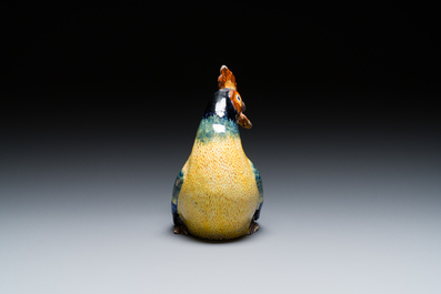 A polychrome Dutch Delft rooster, early 19th C.