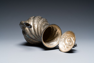 A Chinese four-piece silver tea set, Jiu Jiang Qing He Huan 九江 慶和 煥 mark, 19th C.