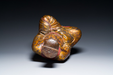 Bouddha en bois sculpt&eacute; laqu&eacute; et dor&eacute;, Chine ou Vietnam, 16/17&egrave;me