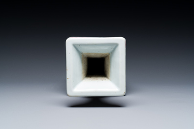 Eight small Chinese famille rose and verte vases and a larger square vase, Yongzheng/Qianlong