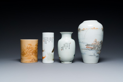 Een diverse collectie Chinees porselein, 19/20e eeuw