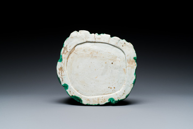 Figure de Longwang biscuit &eacute;maill&eacute; vert, Chine, Kangxi