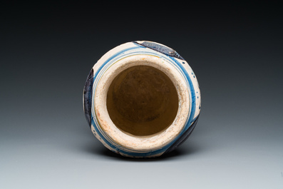 Albarello en majolique italienne polychrome, Montelupo, 16/17&egrave;me