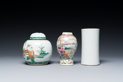 Een diverse collectie Chinees famille rose en famille verte porselein, Yongzheng en later
