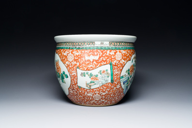 A Chinese famille verte jardini&egrave;re, 19th C.
