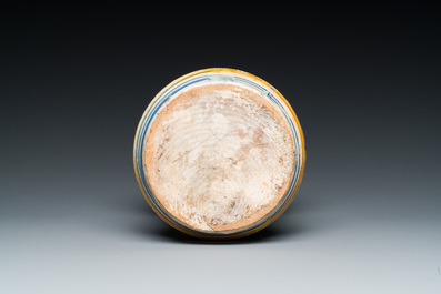 Albarello en majolique italienne polychrome, Montelupo, 16/17&egrave;me