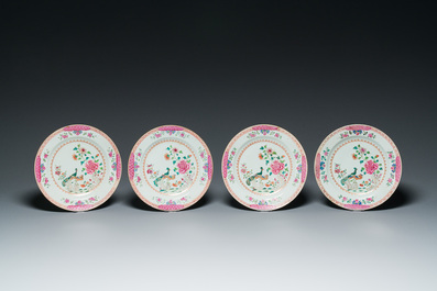 Thirteen Chinese famille rose plates, Yongzheng/Qianlong
