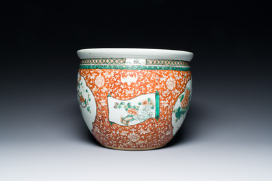 A Chinese famille verte jardini&egrave;re, 19th C.