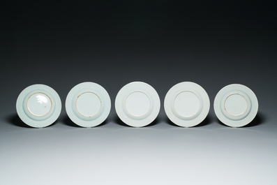 Thirteen Chinese famille rose plates, Yongzheng/Qianlong