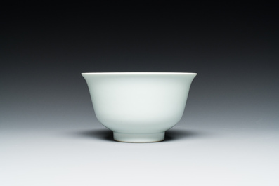 A Chinese white-glazed bowl, Jiaqing mark and probably of the period