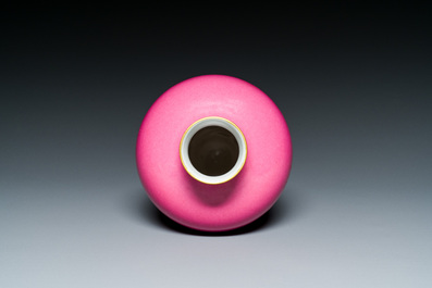 A Chinese pink-glazed 'meiping' vase, Yongzheng mark, Republic
