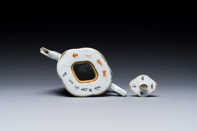 A Chinese qianjiang cai teapot and cover, signed Huang Ruming 黄汝铭, dated 1895