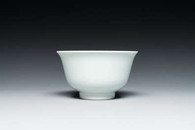 A Chinese white-glazed bowl, Jiaqing mark and probably of the period
