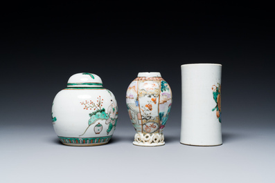 Een diverse collectie Chinees famille rose en famille verte porselein, Yongzheng en later