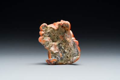 Sculpture d'une t&ecirc;te de femme en corail rouge, Trapani, Italie, 19&egrave;me