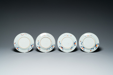 Neuf assiettes en porcelaine de Chine de style Imari, Qianlong