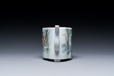 A Chinese qianjiang cai teapot and cover, signed Huang Ruming 黄汝铭, dated 1895
