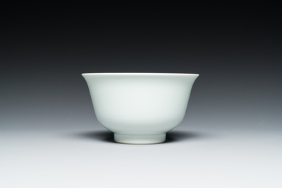 A Chinese white-glazed bowl, Jiaqing mark and probably of the period