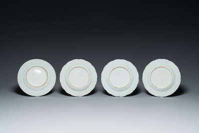 Thirteen Chinese famille rose plates, Yongzheng/Qianlong