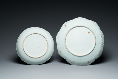 Four Chinese famille rose dishes, Qianlong