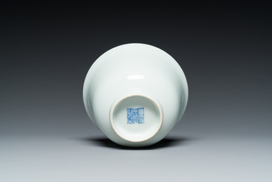 A Chinese white-glazed bowl, Jiaqing mark and probably of the period