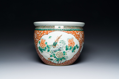 A Chinese famille verte jardini&egrave;re, 19th C.