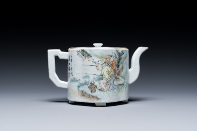 A Chinese qianjiang cai teapot and cover, signed Huang Ruming 黄汝铭, dated 1895