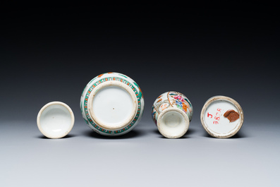Een diverse collectie Chinees famille rose en famille verte porselein, Yongzheng en later