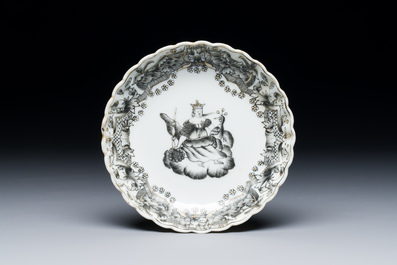 Six Chinese famille rose and grisaille export porcelain wares, Qianlong
