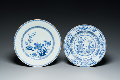 Vier Chinese blauw-witte schotels, Yongzheng/Qianlong