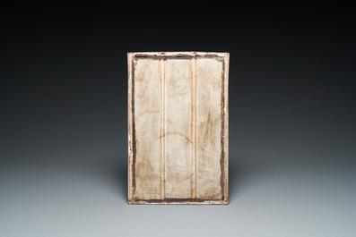 A Chinese qianjiang cai plaque, signed Wang Qi 王琦, 20th C.