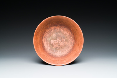 A Chinese Yixing stoneware bowl, Sheng Rong 沈融 mark, Qing