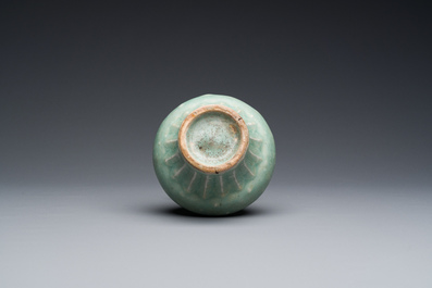 A Chinese Longquan celadon bottle vase, Yuan/Ming