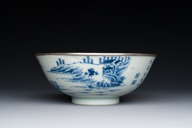 Een Chinese blauw-witte 'Bleu de Hue' kom voor de Vietnamese markt, Nhat 日 merk voor keizer Tu Duc, 1848-1883