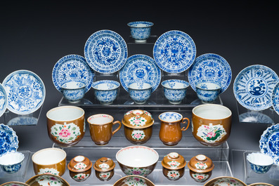 An extensive collection of Chinese blue, white and famille rose porcelain, Kangxi and later