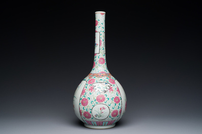 A Chinese famille rose bottle vase, 19th C.