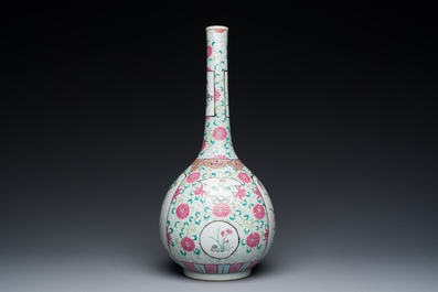 A Chinese famille rose bottle vase, 19th C.