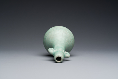 A Chinese Longquan celadon bottle vase, Yuan/Ming