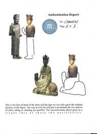A Chinese polychromed stone sculpture of Guanyin, probaby Yuan/Ming