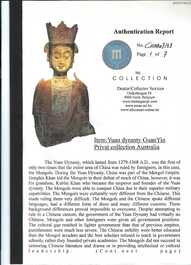 A Chinese polychromed stone sculpture of Guanyin, probaby Yuan/Ming