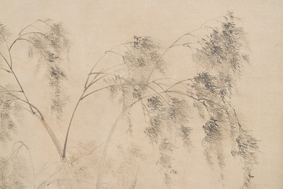 Follower of Qiu Ying 仇英 (1494-1552): 'Sage with a servant', ink on paper