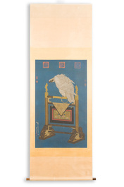 Suiveur de Giuseppe Castiglione 郎世寧 (1688-1766): 'Aigle', encre et couleurs sur papier, dat&eacute; 1747