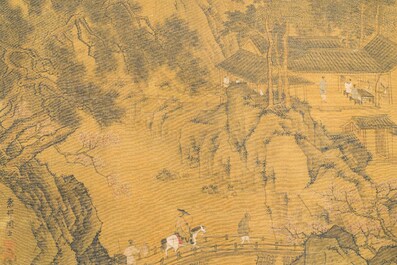Zhou Chen 周臣 (1460-1535): 'Mountainous landscape', ink on silk